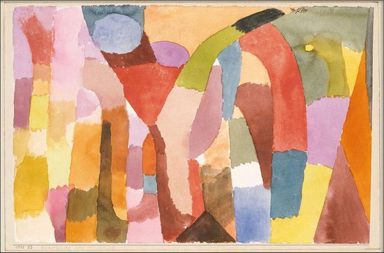 Walljar - Paul Klee - Movement Of Vaulted Chambers - Muurdecoratie - Poster met lijst