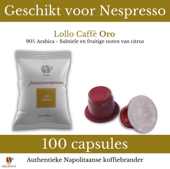Zwart Schuine streep radar Lollo Caffè Oro Arabica - Italiaanse espresso - 100 Nespresso capsules -  Uit Napels | bol.com