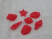 Wax melts zeeschelpen 2 sets Rood rozengeur