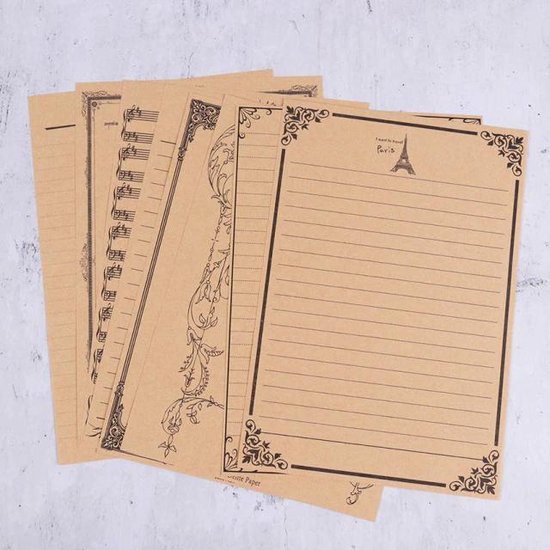 Papier a Lettre avec Enveloppe, Papier à Lettres Vintage Papier