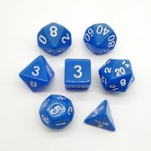 Dungeon Dice Plastic Polydice Dobbelstenen Set Van 7 Stuks - Egaal Blauw | Voor D&D En Andere Rollenspellen | Plastic Dobbelstenen Set Voor Dungeons And Dragons