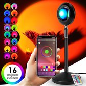 Smart Sunset Lamp met Bluetooth en Afstandsbediening - 16 miljoen kleuren - Tiktok Lamp - Golden Hour - Sunset projection lamp - Zonsondergang projector - Wake up light