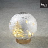 Luca Lighting - Decobal hert boom zilver 10 led battery operated - d15cm - Woonaccessoires en seizoensgebondendecoratie