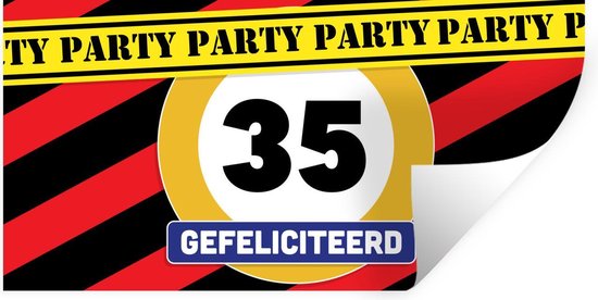 Muurstickers - Sticker Folie - Verjaardag - 35 Jaar - Feest - 40x20 cm - Plakfolie - Muurstickers Kinderkamer - Zelfklevend Behang - Zelfklevend behangpapier - Stickerfolie