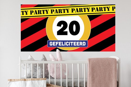 Stickers muraux - Anniversaire - Anniversaire - 20 ans - 120x60 cm - Feuille adhésive