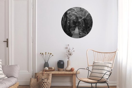 WallCircle - Wall Circle - Wall Circle Indoor - Nouvelle-Zélande - Chemin - Jungle - 60x60 cm - Décoration murale - Peintures Ronds