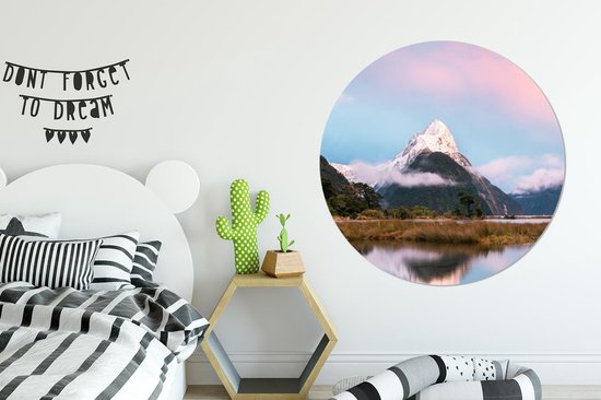 WallCircle - Wall Circle - Wall Circle Indoor - Nouvelle-Zélande - Berg - Reflet - 150x150 cm - Décoration murale - Peintures Ronds