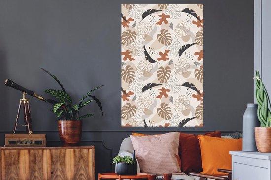 Stickers muraux - Été - Feuilles - Pastel - 80x120 cm - Feuille adhésive
