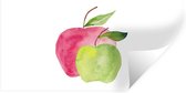 Stickers muraux - Pommes - Fruits - Aquarelle - 40x20 cm - Feuille adhésive