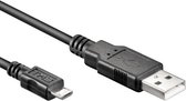 Micro USB kabel - USB A naar Micro USB - Zwart - 0.15 meter - Allteq