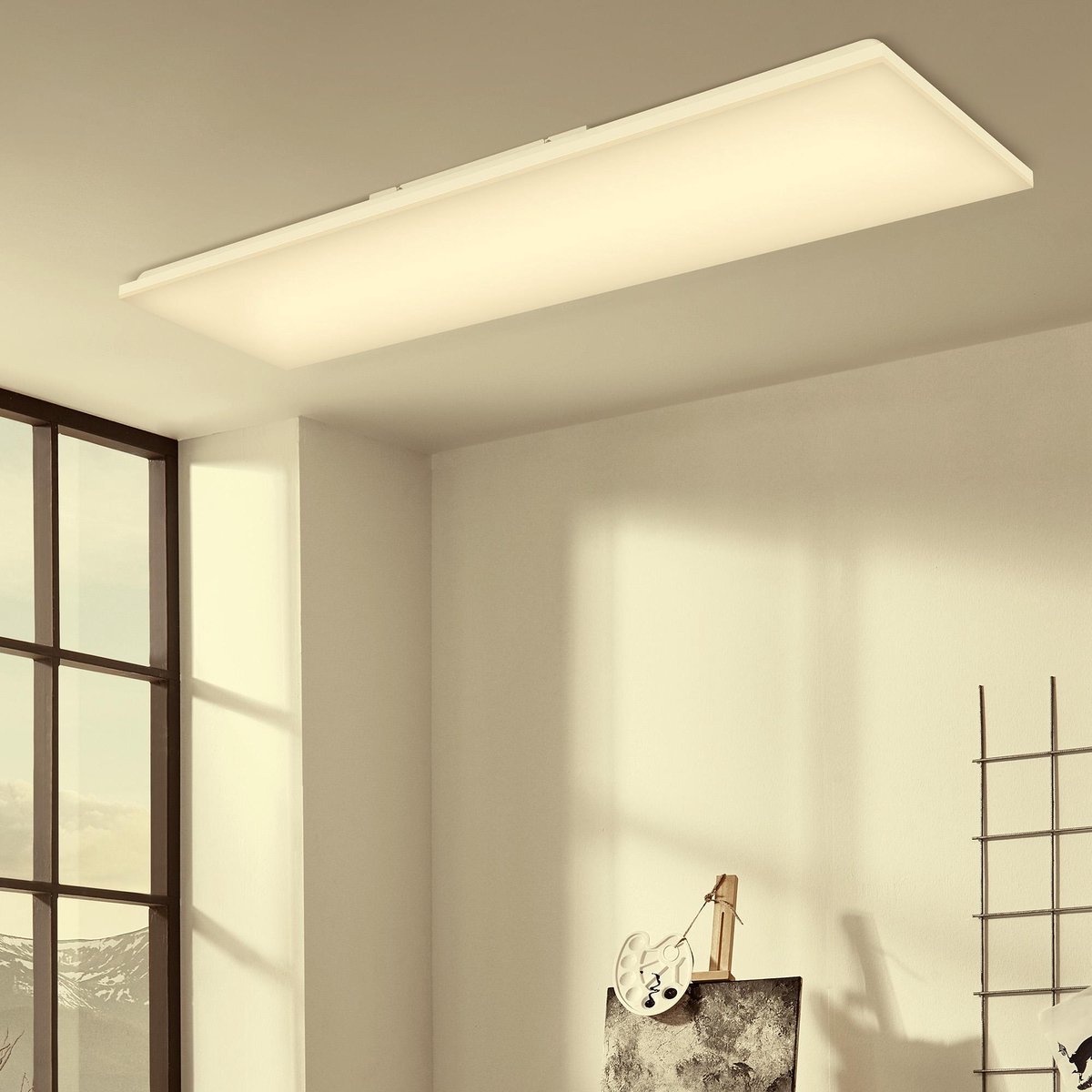 Briloner Leuchten Led-paneel 7080016 SLIM Plafondlamp, 42x2,9 cm, wit