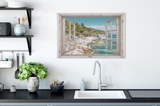 Tableau Toile Transparente - Arbre - Mer - 60x40 cm - Décoration murale