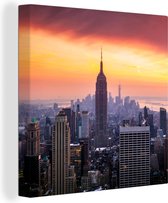 Canvas Schilderij Verenigde Staten - New York - Skyline - 90x90 cm - Wanddecoratie