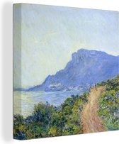 Canvas Schilderij La Corniche bij Monaco - Claude Monet - 50x50 cm - Wanddecoratie