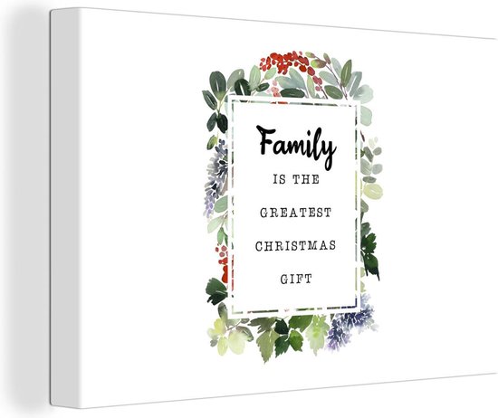 Canvas schilderij 140x90 cm - Wanddecoratie Planten - Kerst - Quote - Familie - Muurdecoratie woonkamer - Slaapkamer decoratie - Kamer accessoires - Schilderijen - Kerstdecoratie voor Binnen - Kerstdecoratie Woonkamer - Kerstdecoratie in Huis