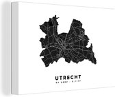 Peinture sur toile Utrecht - Nederland - Carte routière - 60x40 cm - Décoration murale