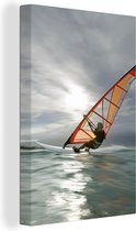 Canvas Schilderij Een windsurfer in Amerika - 40x60 cm - Wanddecoratie