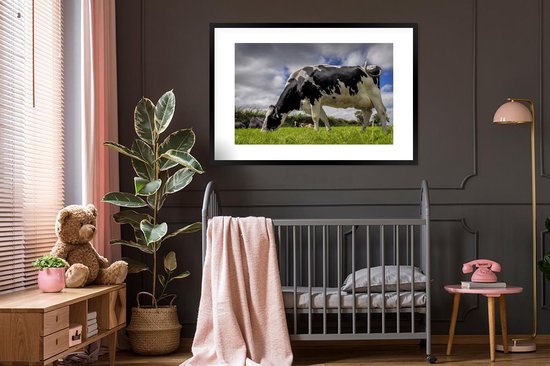 Cadre photo avec affiche - Vache - Herbe - Staart - Animaux - 120x80 cm - Cadre pour affiche