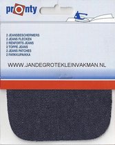 Pronty opstrijkbare kniestukken - jeans donker blauw - opstrijkbaar kniestuk - 10 x 10 cm - opstrijkbare jeansbeschermers