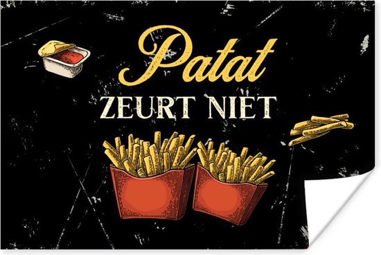 Affiche Fries - Citation - Vintage - 30x20 cm - Cadeau pour femme - Cadeau pour mari
