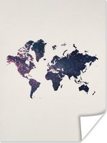 Wereldkaarten - Wereldkaart - Galaxy - Wit - 60x80 cm