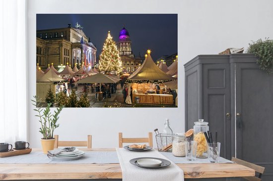 Affiche typique du marché de Noël de Berlin 150x75 cm - Tirage photo sur Poster (décoration murale salon / chambre) / Affiche Villes