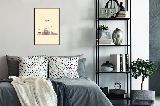Fotolijst incl. Poster - Italië - Rome - Skyline - 40x60 cm - Posterlijst