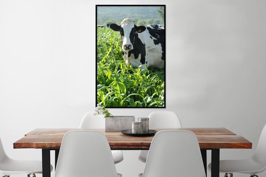 Cadre photo avec affiche - Vache - Herbe - Berg - Animaux - 80x120 cm - Cadre pour affiche