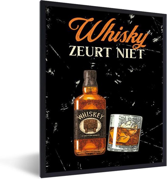 Affiche avec cadre Whisky - Bouteille - Vintage - 30x40 cm - Cadeau pour  mari - Cadeau... | bol.com