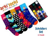 Arki Uniseks Sokken | Kleur Jezelf | Schilders | 5 Paar | 37-43