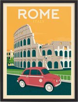 Poster met lijst Vintage Rome - 30 x 40