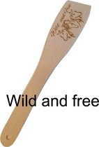 Spatule en bois avec textes gravés orthographe citation Paarden sauvages et gratuits Animaux cadeau pointe hêtre cadeau cadeau personnalisé anniversaire cuisine Cuisine