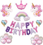 MagieQ Luxe Eenhoorn ballonnen Decoratie Pakket met Lint – Helium – Folie – Verjaardag|Feest|Party|Kinderfeesje|Decoratie|versiering|