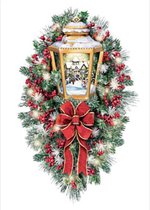 Diamond painting Kerst lantaarn, 40 x 60 cm, ronde steentjes, full painting