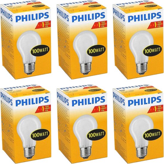 Philips - Gloeilamp - 100Watt - E27 Fitting - Mat - Dimbaar - Standaardlamp  -... | bol.com