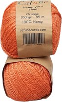 Cafuné macramé touw-Jute/Hennep-2mm-oranje-85m-100g-jute touw