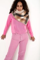 Rins Stolt sjaal, camel ruit en beige teddy