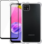 Samsung A03s Hoesje Transparante Case - Samsung A03s Screenprotector Full Cover