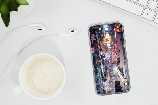Coque iPhone 8 - Vue de dessus de Times Square à New York - Coque en Siliconen pour téléphone