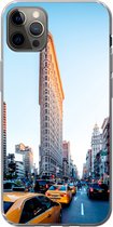 Geschikt voor iPhone 13 Pro Max hoesje - Druk verkeer rondom de Flatiron Building - Siliconen Telefoonhoesje