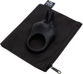 Sensation Rechargeable Vibrating Rabbit Love Ring - Black - Cock Rings