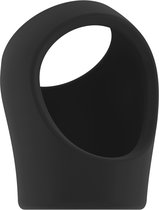 No.45 - Cockring with Ball Strap - Black - Cock Rings