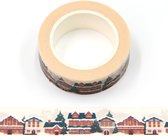 Ondergesneeuwde huizen washi tape | 15mm - 10m