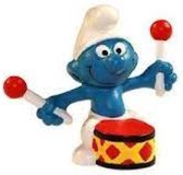 Smurf met trommel - trommelaar - drummer speelfiguur Schleich 5 cm