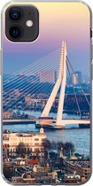 Geschikt voor iPhone 12 mini hoesje - Rotterdam - Skyline - Zonsondergang - Siliconen Telefoonhoesje