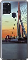Geschikt voor Samsung Galaxy A21s hoesje - Rotterdam - Erasmus - Zonsondergang - Siliconen Telefoonhoesje