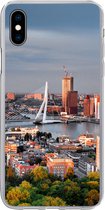 Geschikt voor iPhone Xs hoesje - Rotterdam - Skyline - Boom - Siliconen Telefoonhoesje