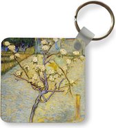 Sleutelhanger - Perenboompje in bloei - Vincent van Gogh - Plastic - Rond - Uitdeelcadeautjes
