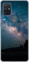 Geschikt voor Samsung Galaxy A71 hoesje - Sterren - Planeten - Melkweg - Jongens - Meisjes - Kinderen - Siliconen Telefoonhoesje