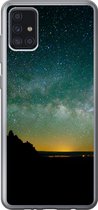 Geschikt voor Samsung Galaxy A52 5G hoesje - Heelal - Sterrenhemel - Groen - Jongens - Meisjes - Kinderen - Siliconen Telefoonhoesje